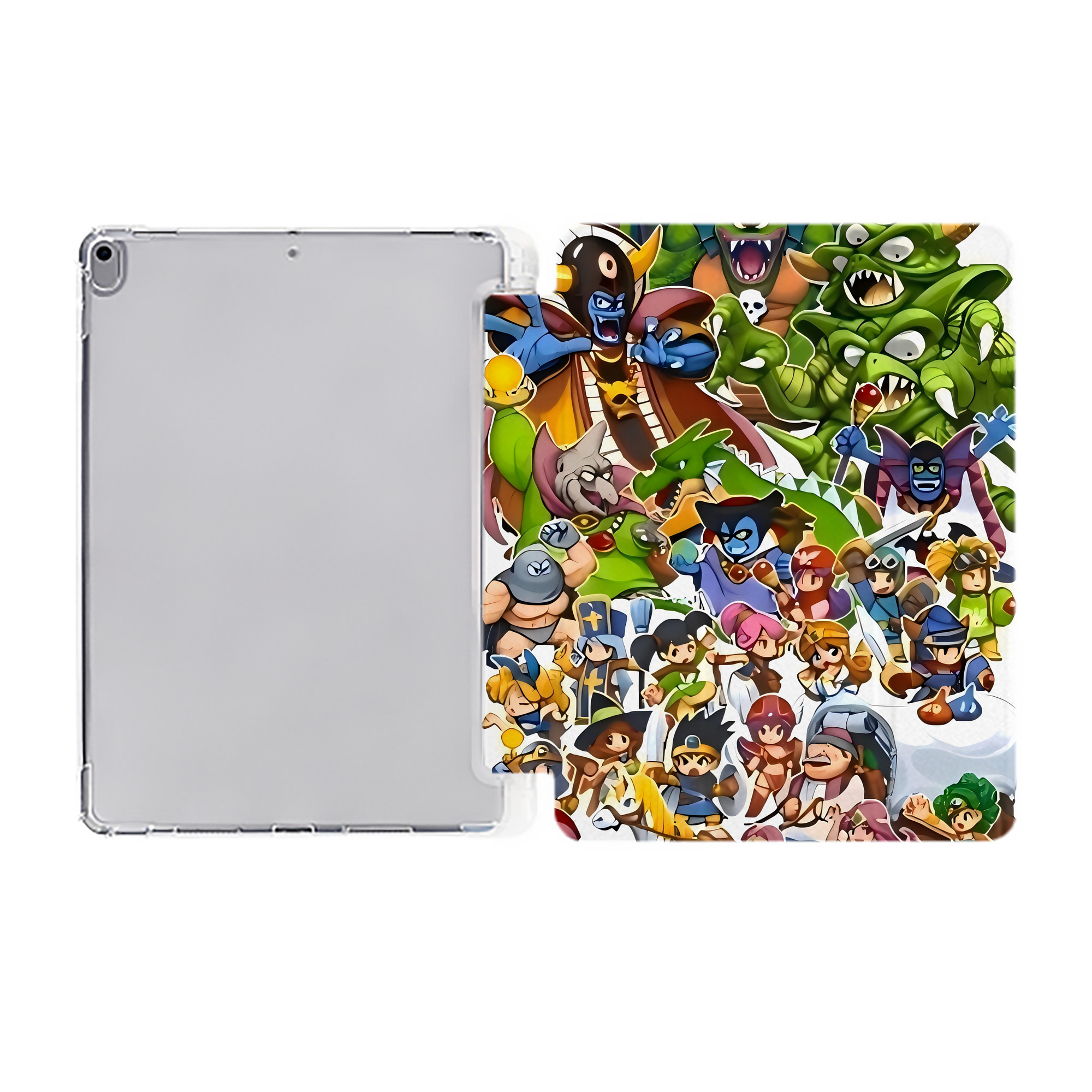 （画像用） ドラゴンクエスト Doragon Kuesuto Dragon Quest IPad ケース ペン収納付き 三つ折りスタンド PUレザー×シリコン 対応機種9.5/10.5/10.9インチ